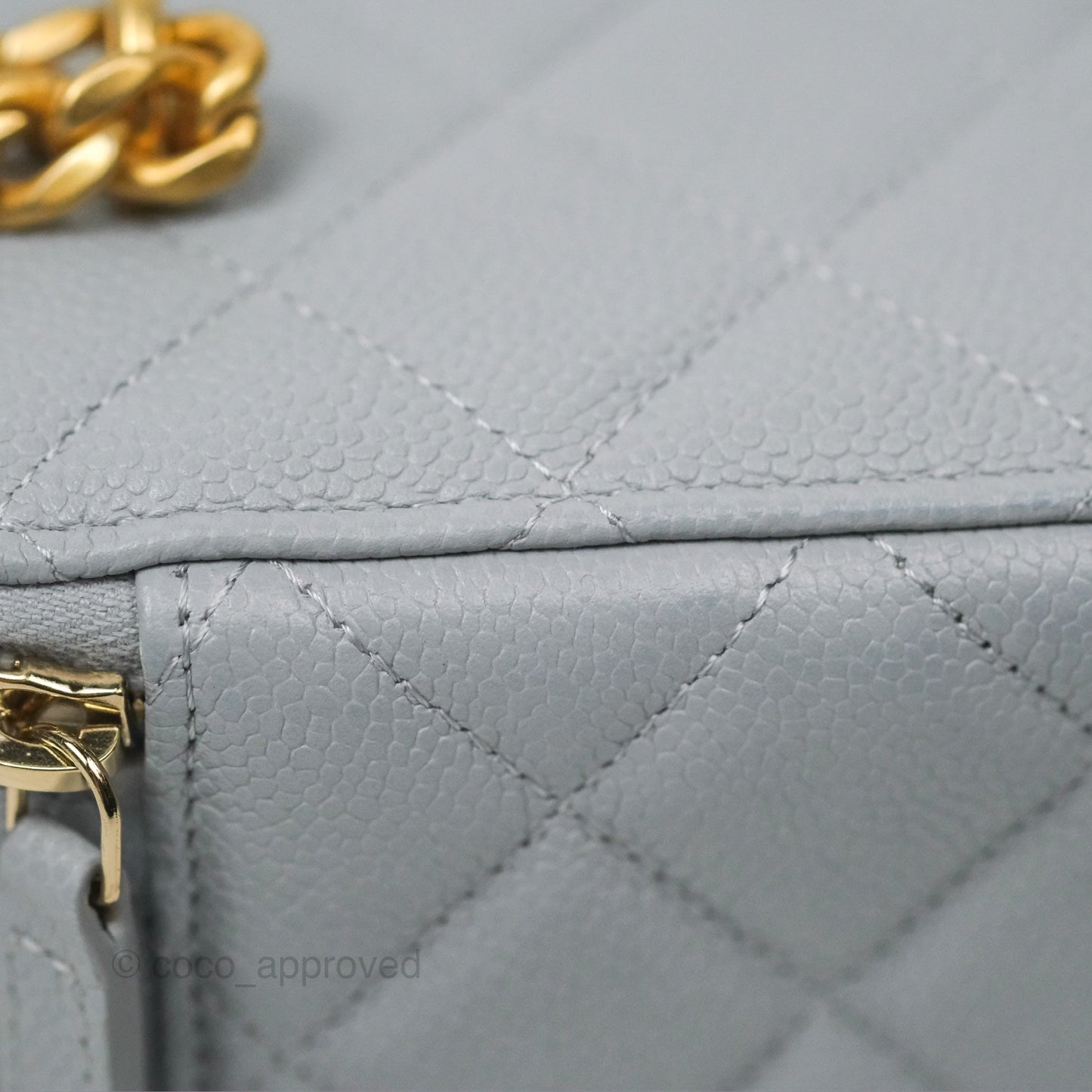 Chanel Vanity with Heart Adjustable Chain Grey Caviar Aged Gold Hardware