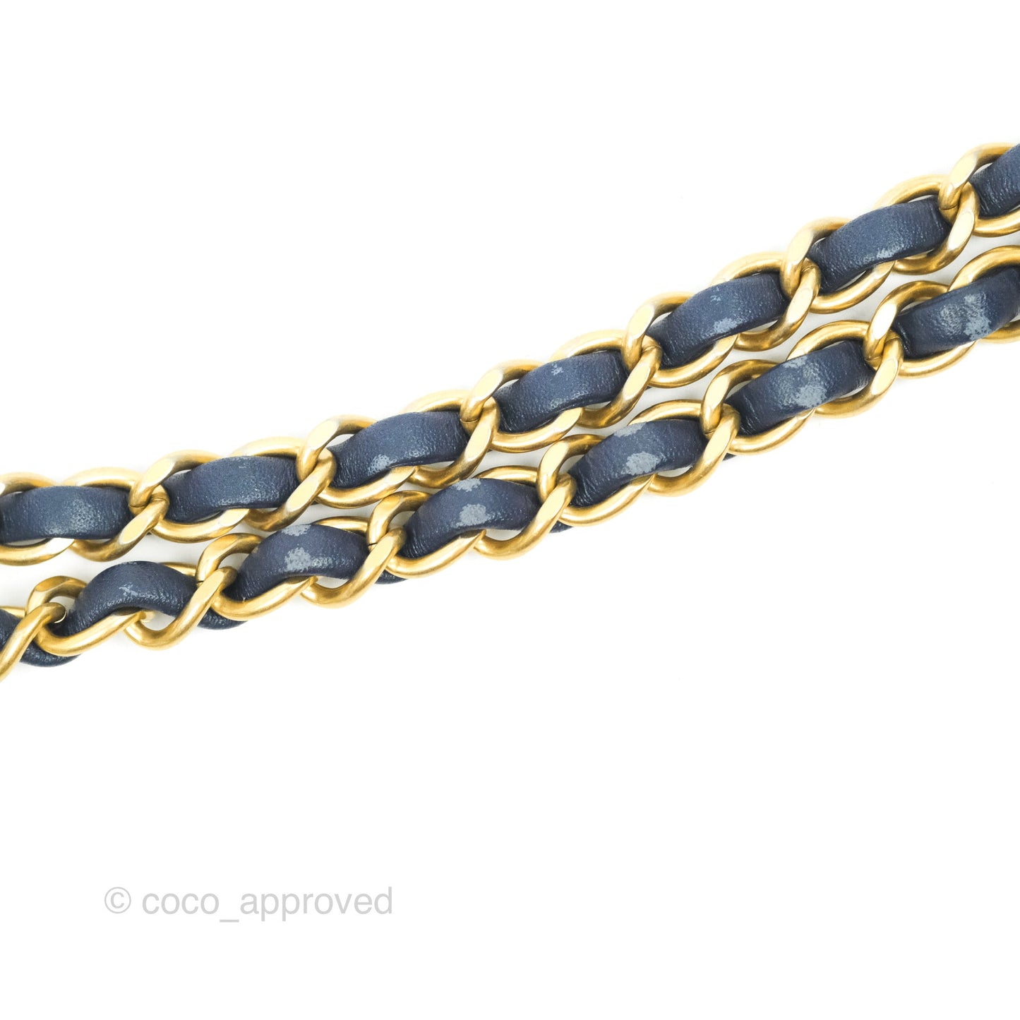 Chanel Quilted Chic Pearls Flap Iridescent Navy Lambskin Aged Gold Hardware