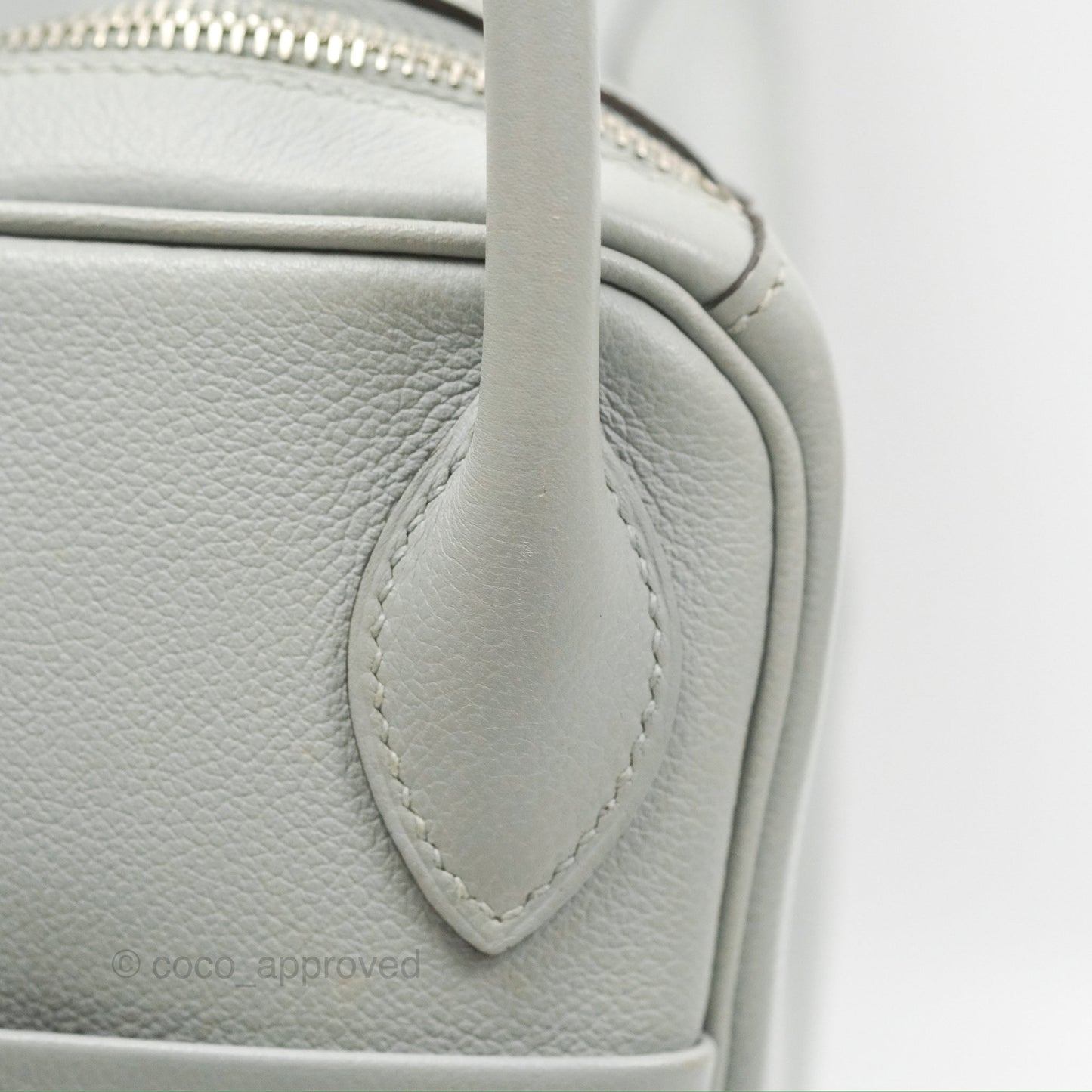 Hermès Lindy 30 Bleu Glacier Evercolor Palladium Hardware