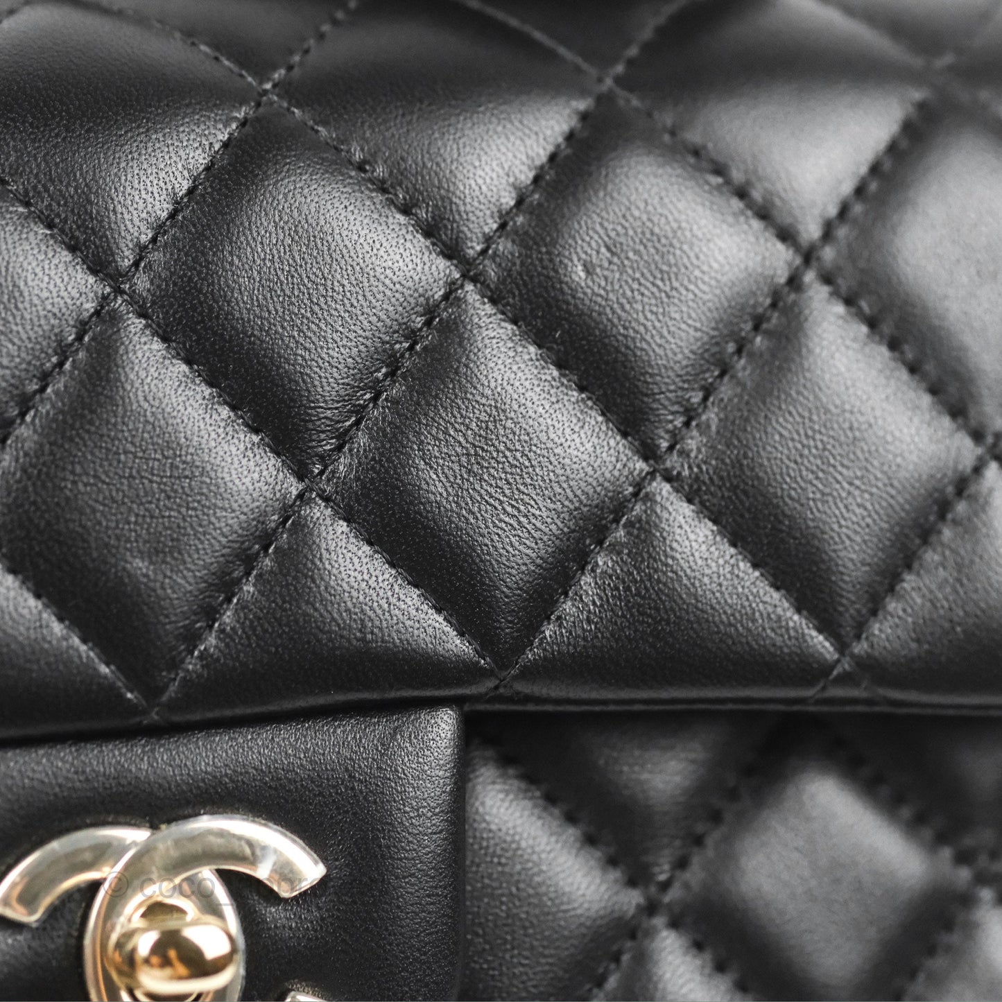 Chanel Quilted Mini Rectangular Lambskin Black Flap With Charms Gold Hardware 21C