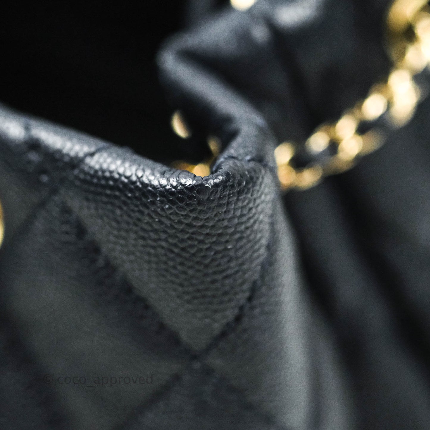 Chanel Caviar Quilted Rolled Up Bucket Drawstring Bag Navy Gold Hardware