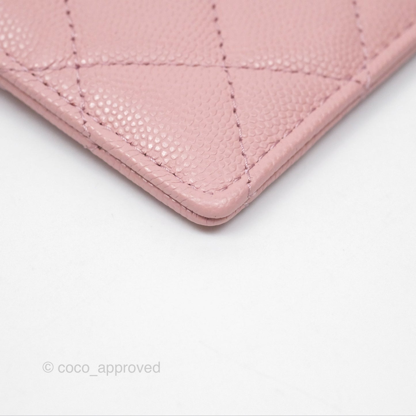 Chanel CC Resin Stone Card Holder Pink Caviar 23K