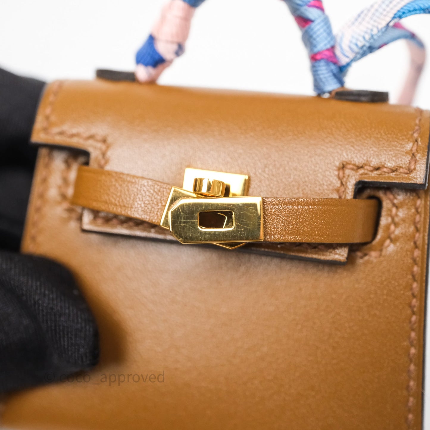 Hermes Mini Kelly Twilly Bag Charm Alezan 3G Tadelakt