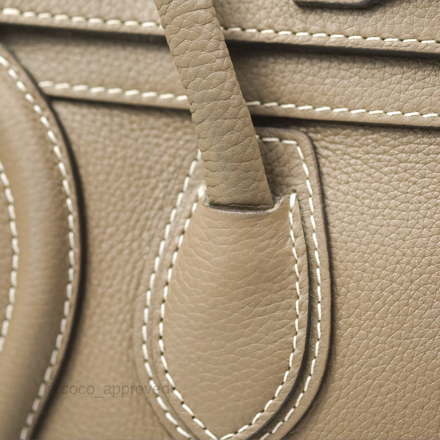 Celine Micro Luggage Bag Souris Drummed Calfskin