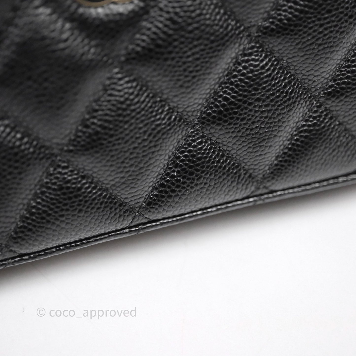 Chanel Top Handle Long Vanity with Chain Black Caviar Gold Hardware