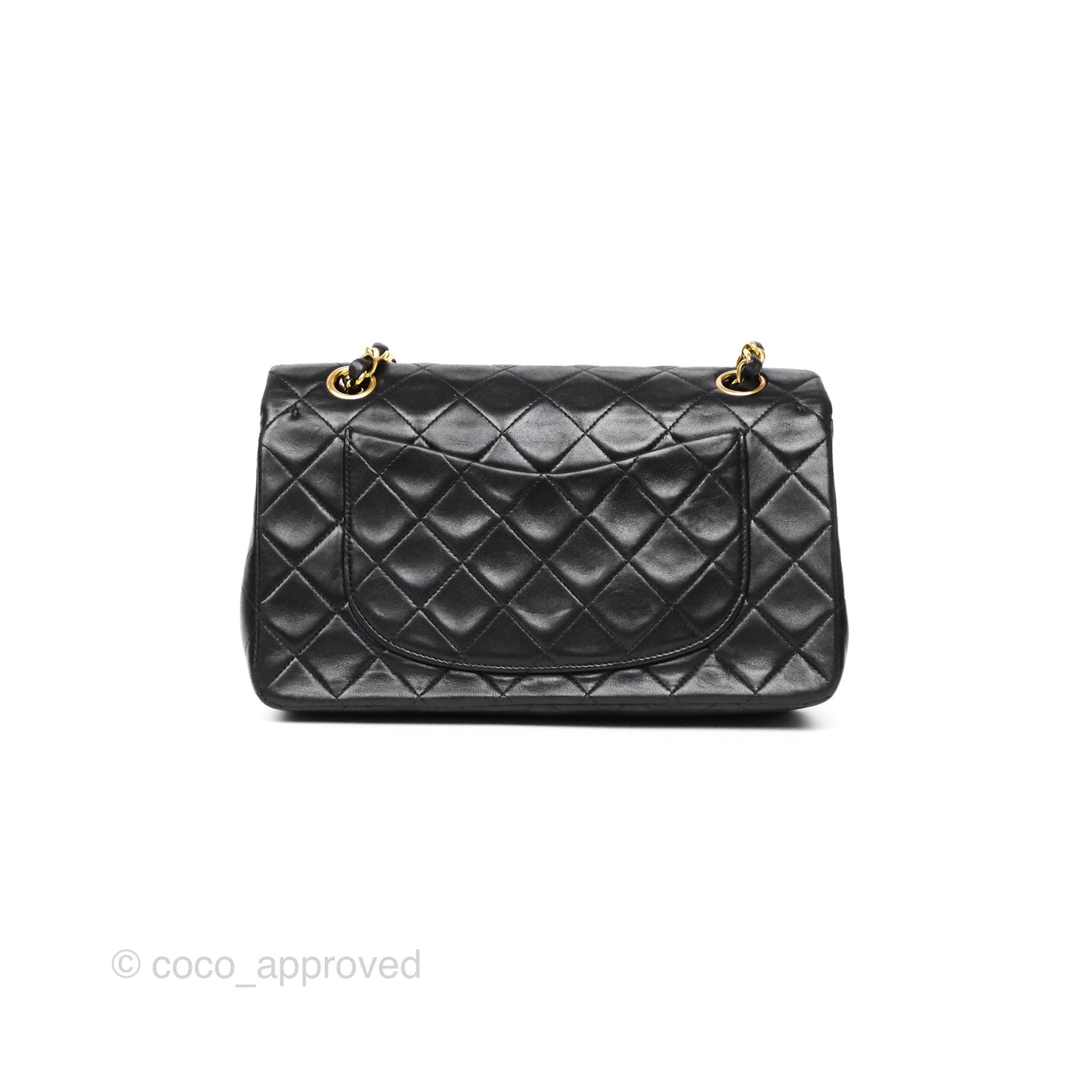 Chanel Vintage Small Classic Flap Black Lambskin 24K Gold Hardware