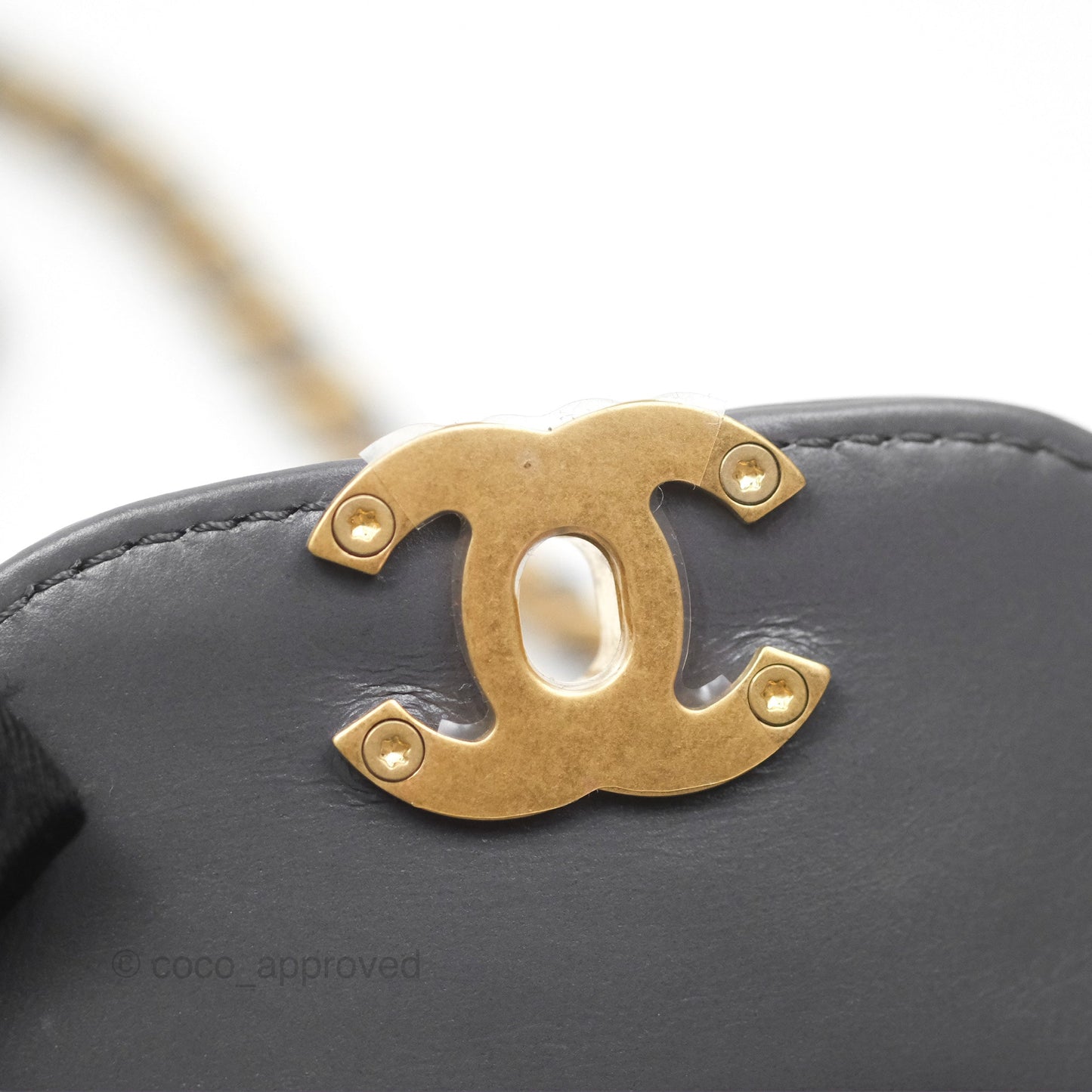 Chanel Kelly Bag Quilted Grey Shiny Calfskin Aged Gold Hardware