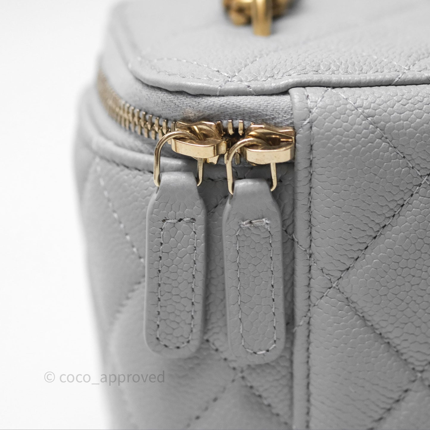 Chanel Vanity with Heart Adjustable Chain Grey Caviar Aged Gold Hardware