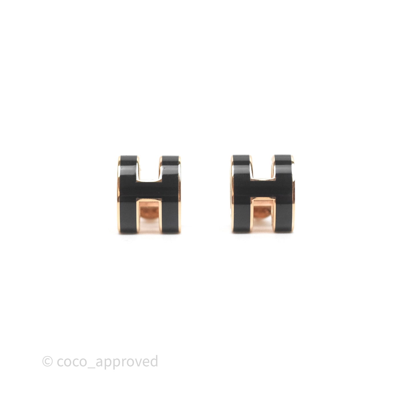 Hermès Pop H Earrings Black Rose Gold Hardware