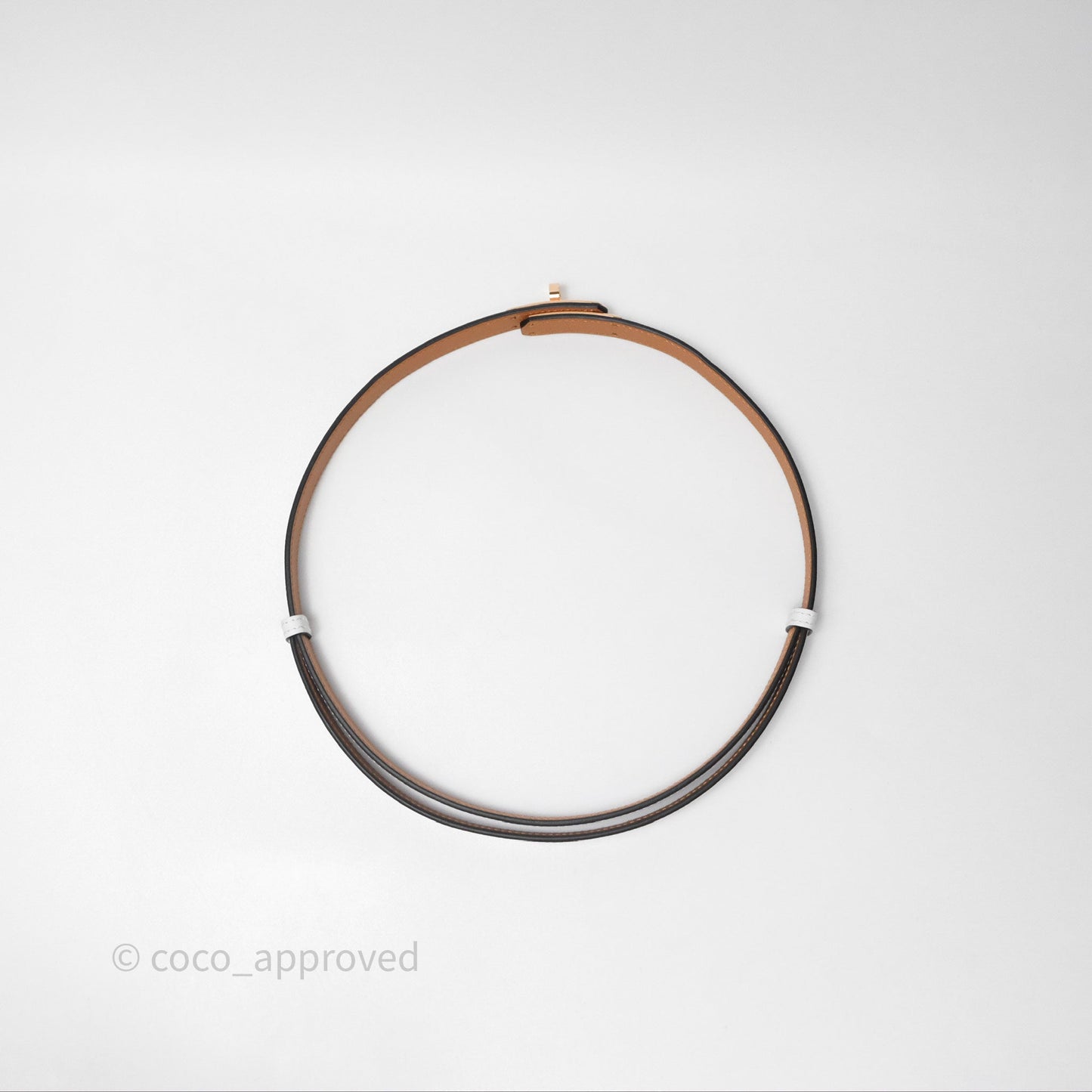 Hermès Kelly 18 Belt 01 Blanc White Epsom Rose Gold Hardware
