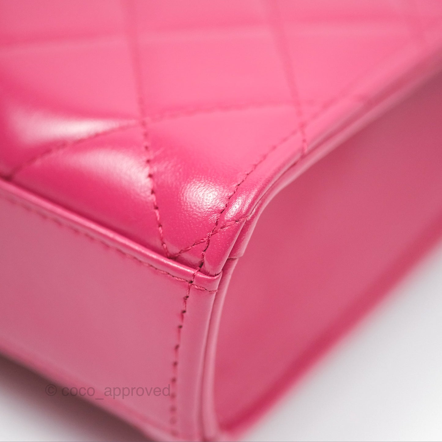Chanel Quilted Perfect Fit Dark Pink Phone Holder Aged Gold Hardware