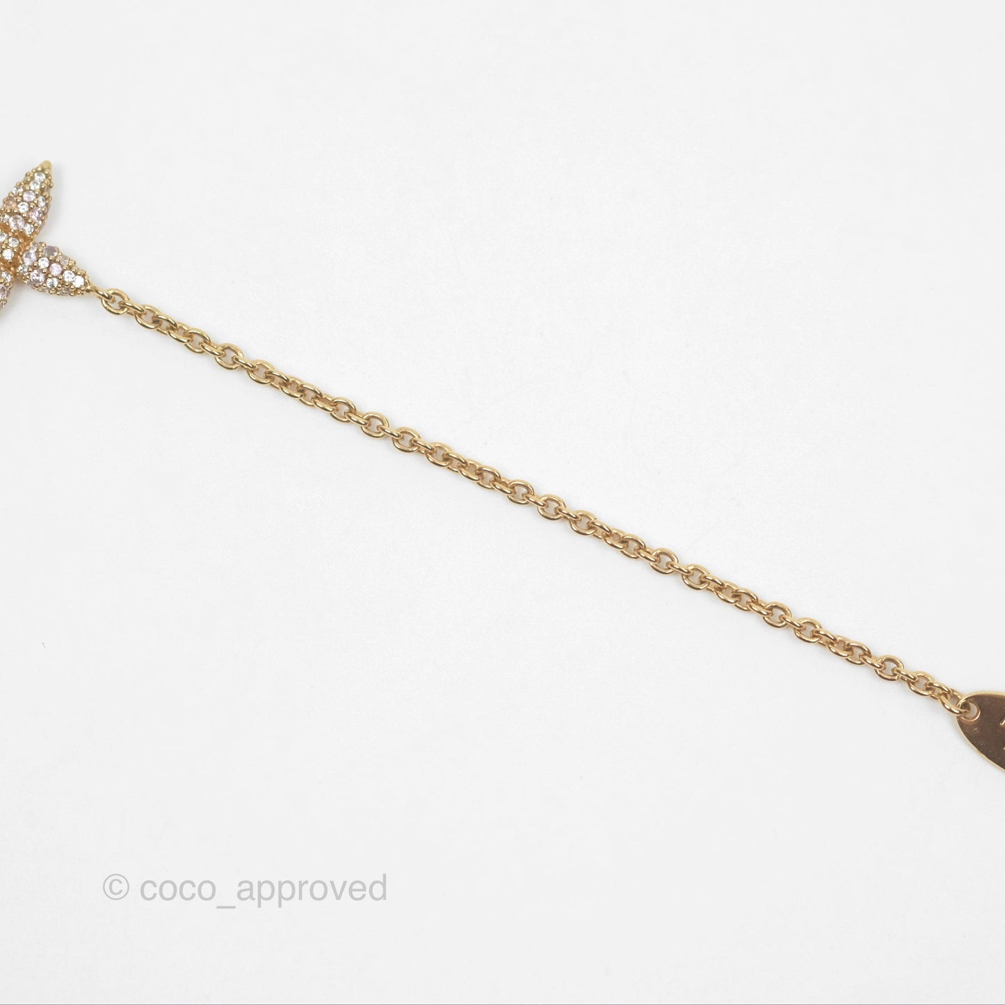 Louis Vuitton Iconic Tresor Necklace White/Pink Crystals Gold Tone
