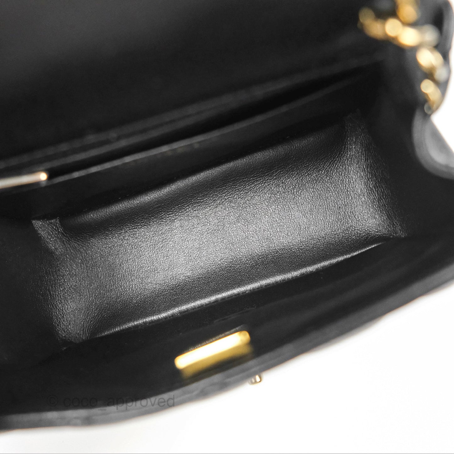 Chanel Mini Square Flap Bag Quilted Black Lambskin Gold Hardware