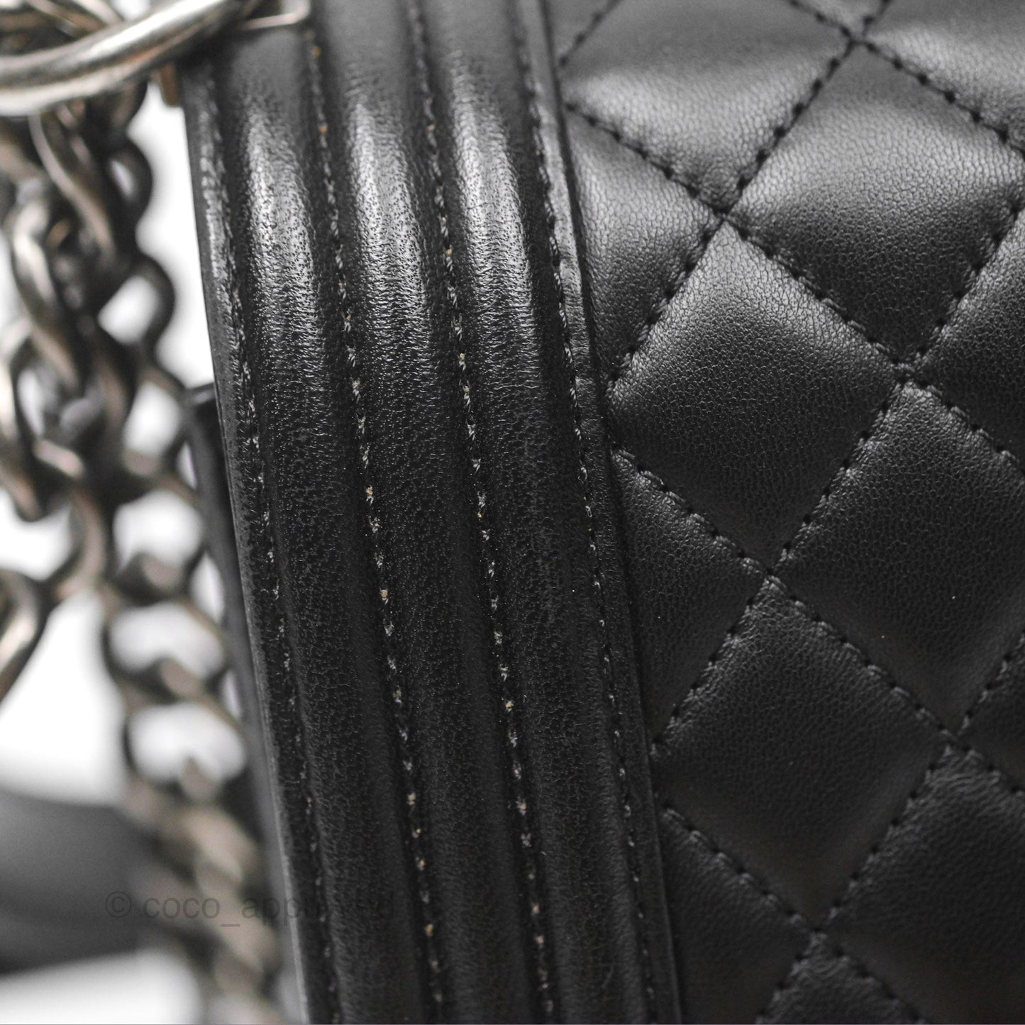 Chanel Medium Boy Quilted Black Lambskin Ruthenium Hardware