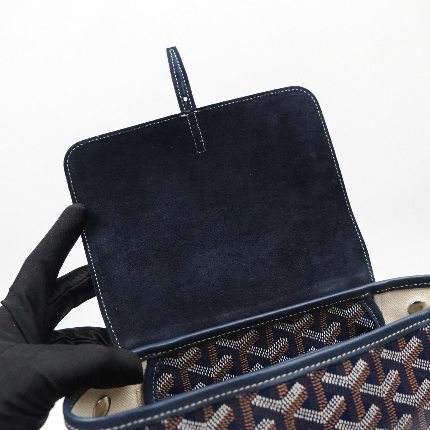 Goyard Mini Alpin Backpack Navy Blue Goyardine Calfskin