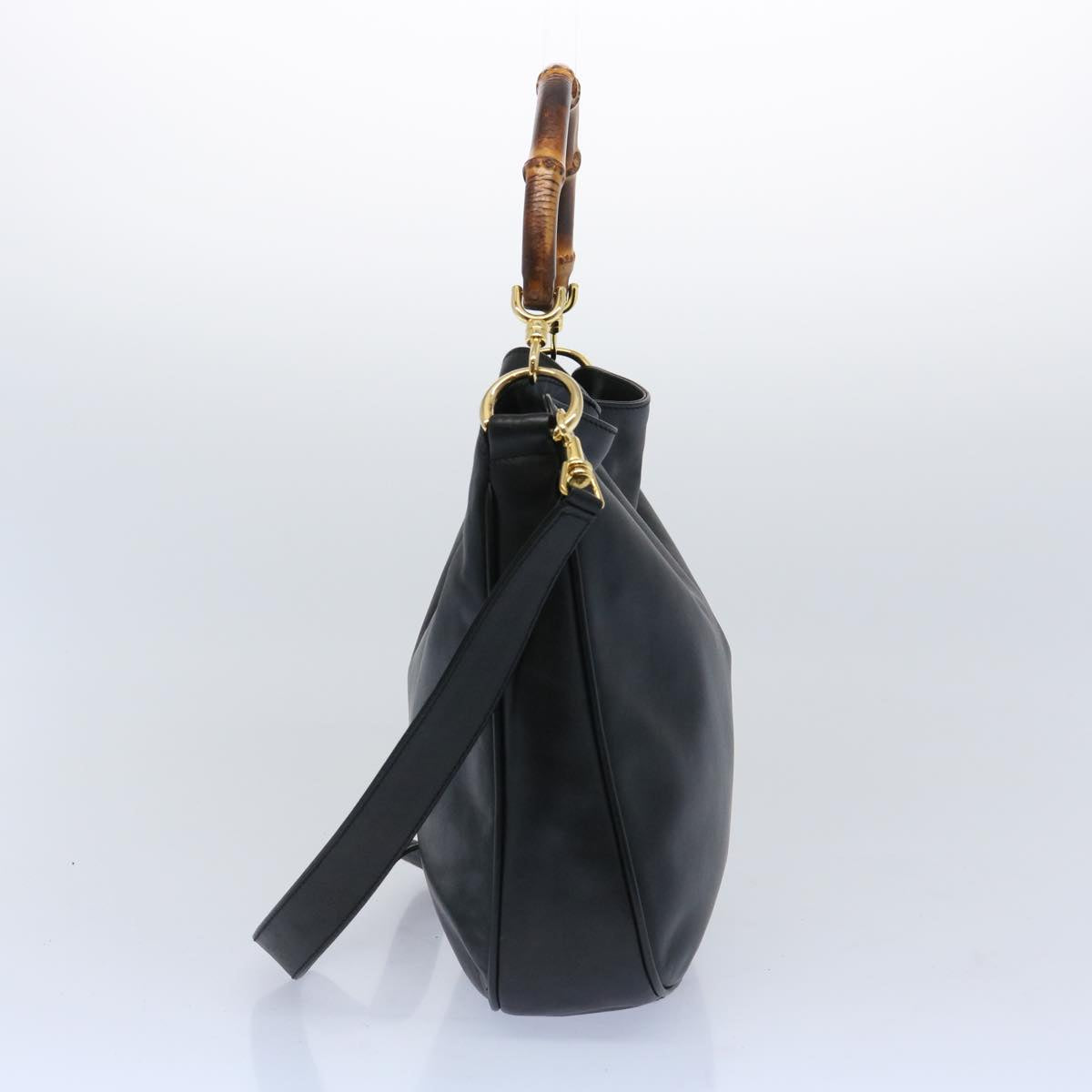 GUCCI Bamboo Shoulder Bag Leather 2way Black  59479