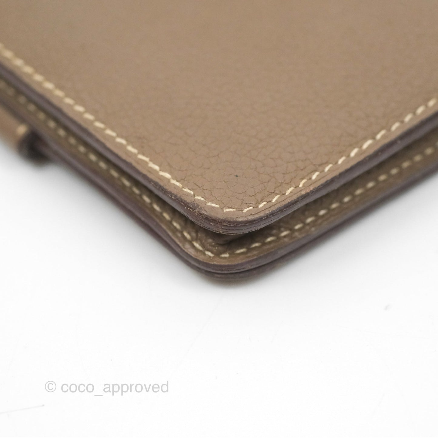 Hermes Dogon Card Case Etoupe Togo Palladium Hardware