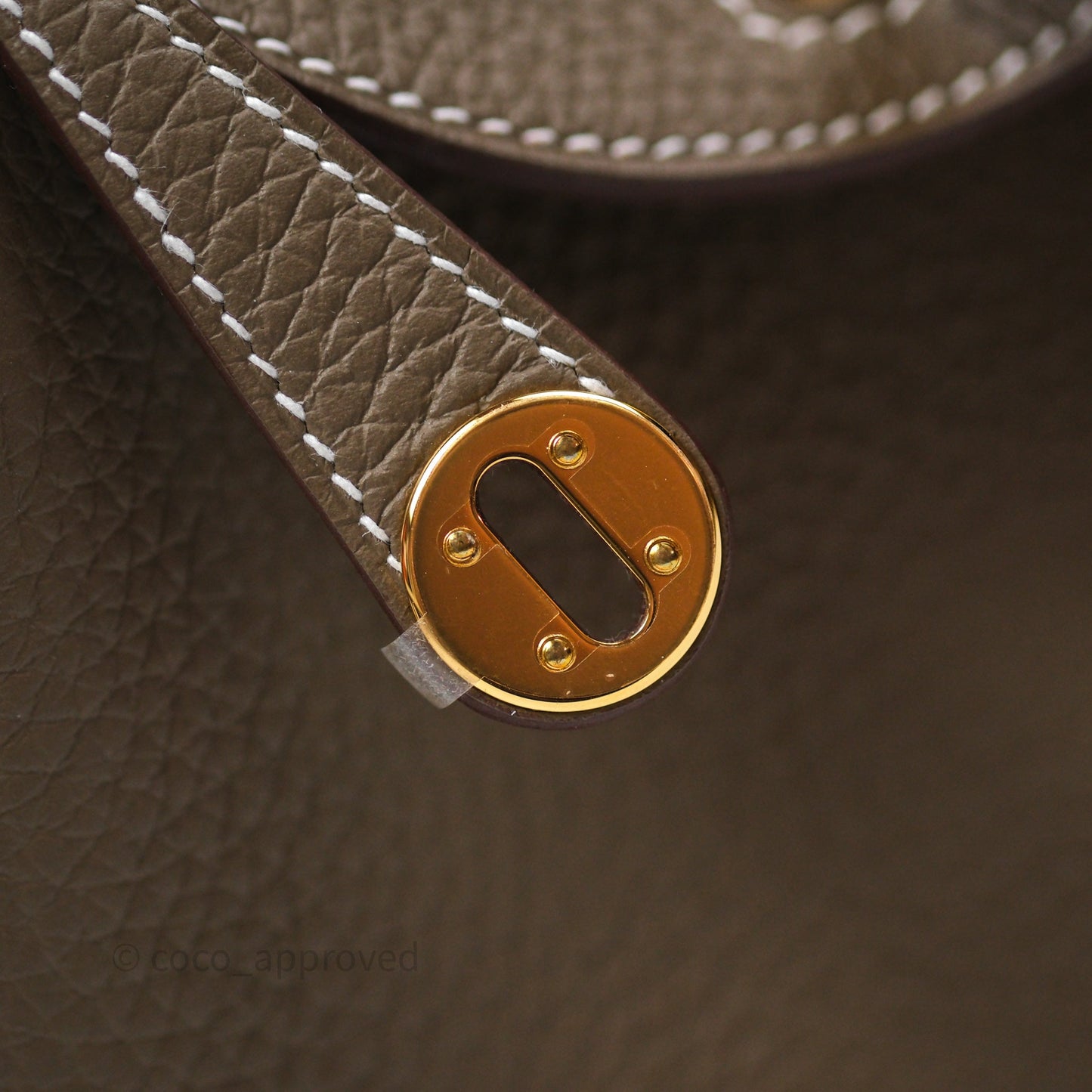 Hermès Mini Lindy 20 Etoupe 18 Clemence Gold Hardware