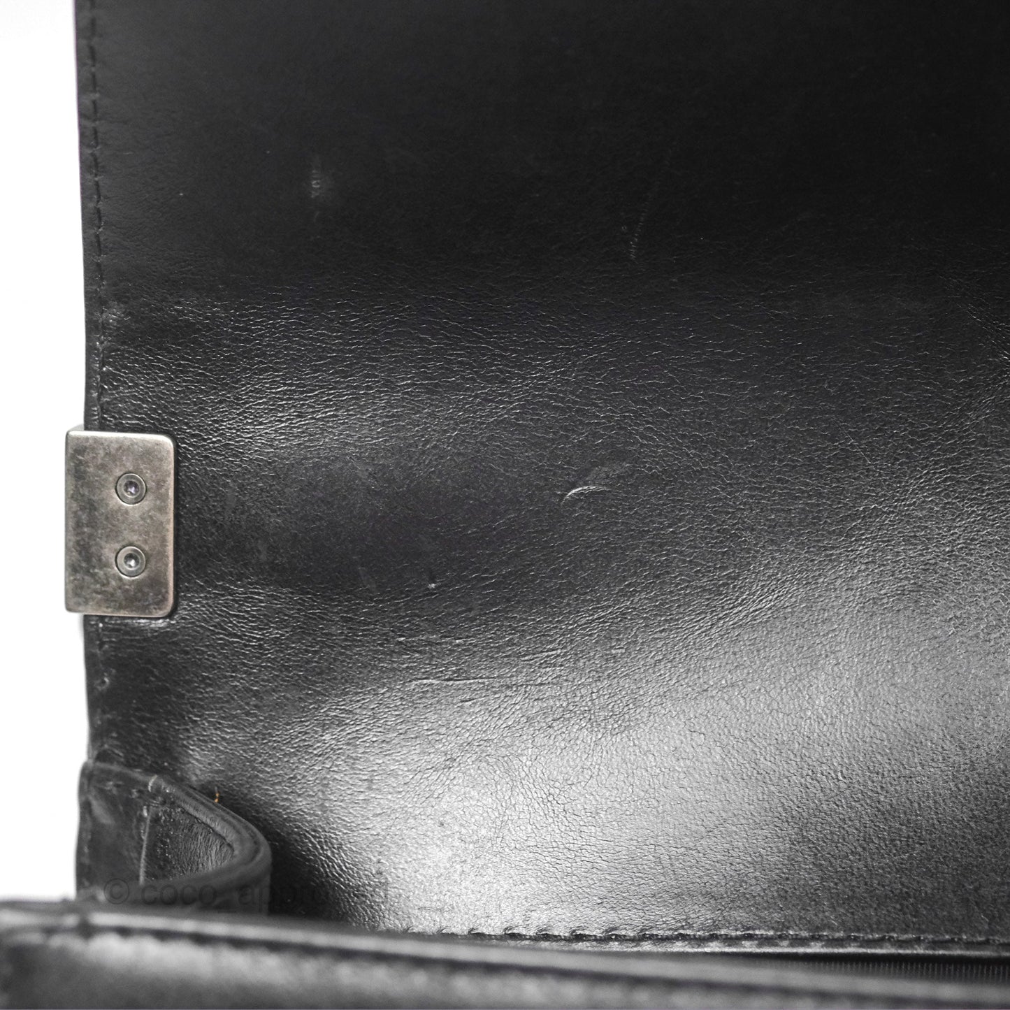 Chanel Small Chain Around Top Handle Boy Black Calfskin Ruthenium Hardware
