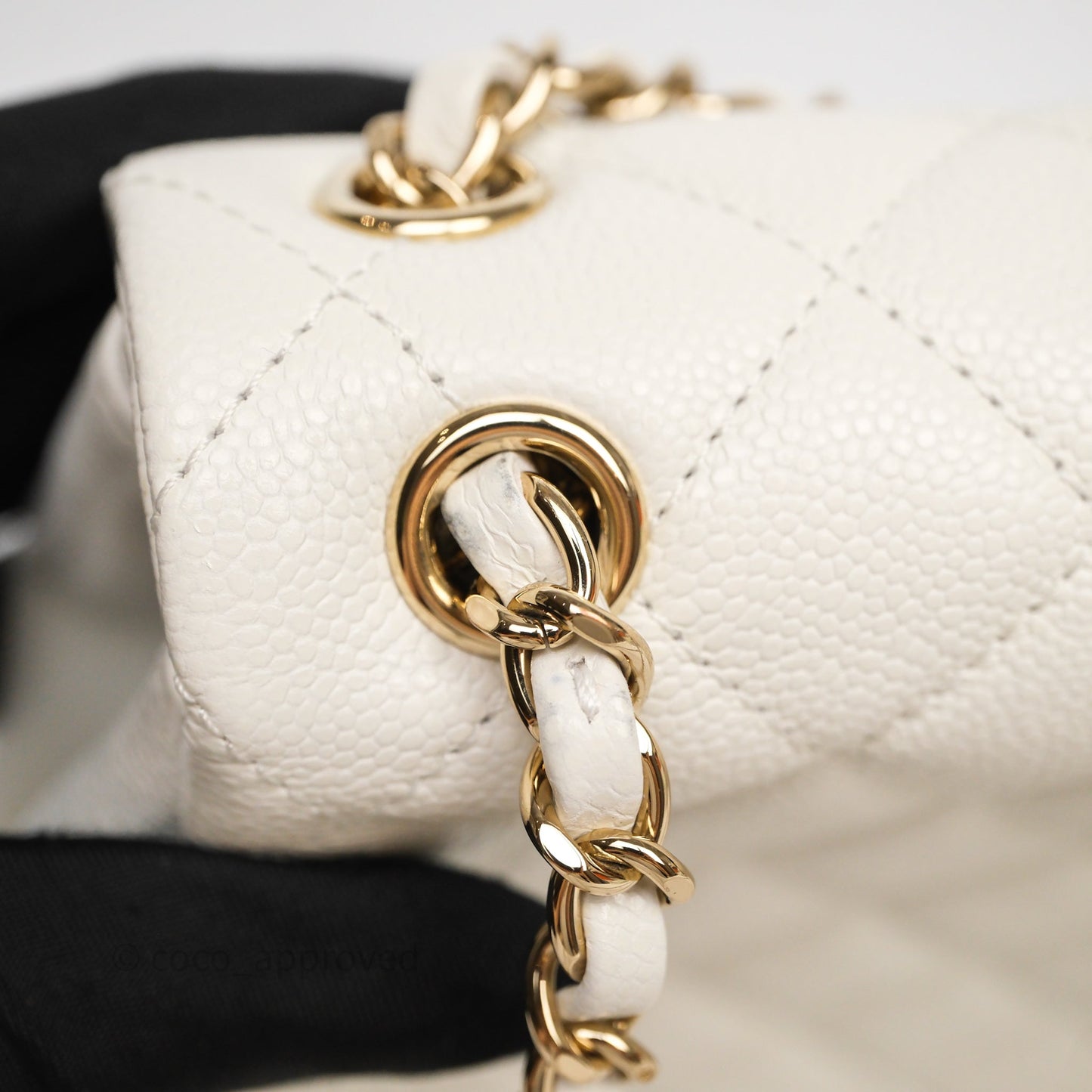 Chanel Duma Backpack Medium White Caviar Gold Hardware
