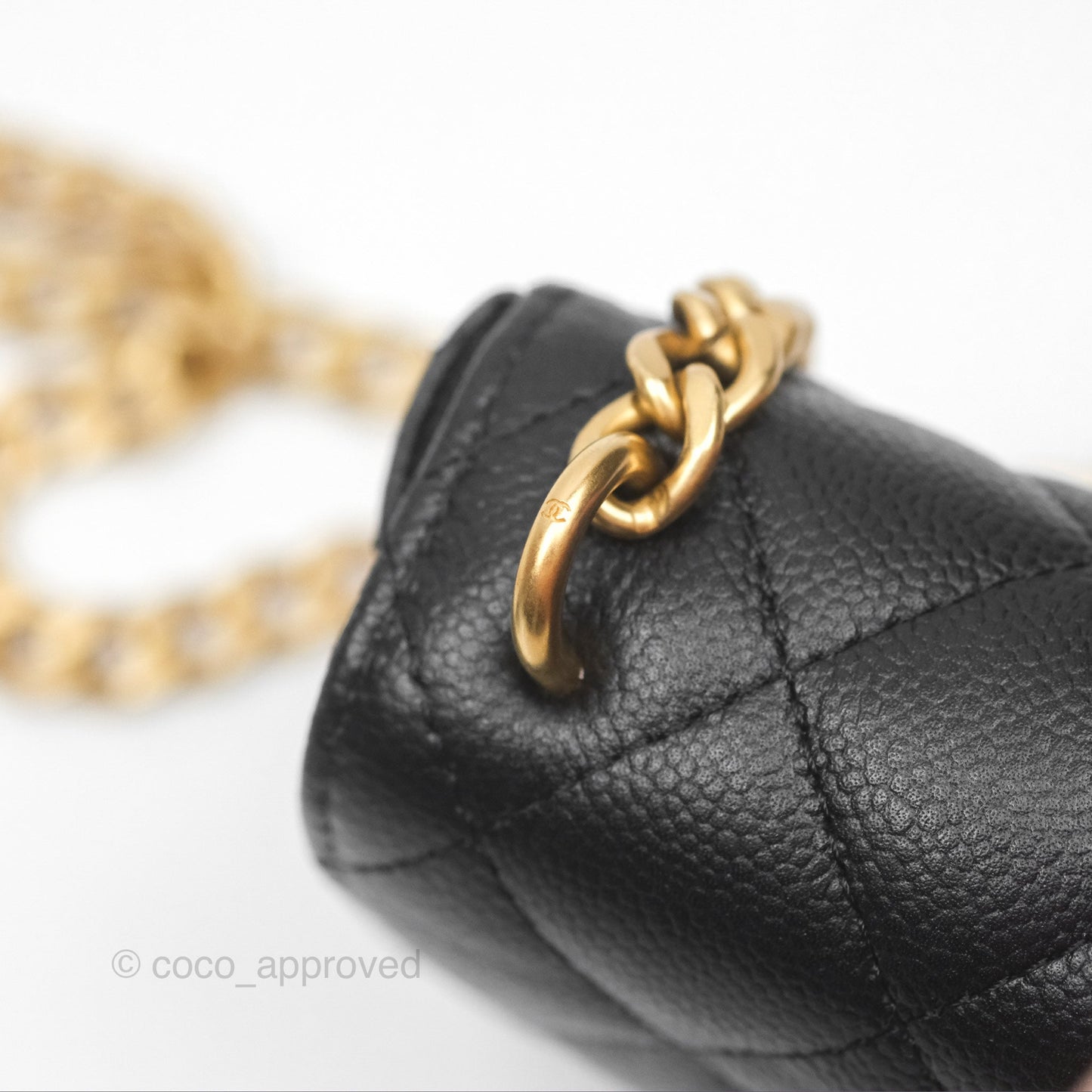 Chanel Mini Clutch With Heart Adjustable Chain Black Caviar Aged Gold Hardware