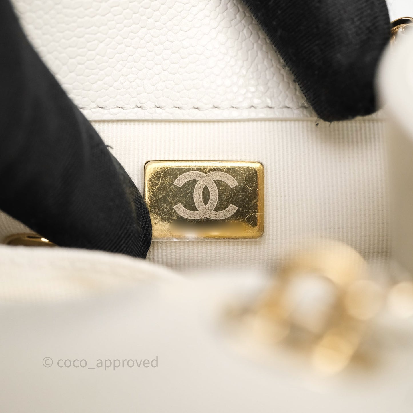 Chanel Duma Backpack Medium White Caviar Gold Hardware