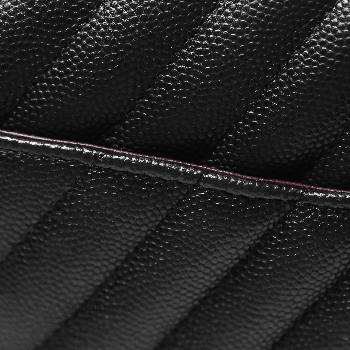 Chanel Classic M/L Medium Flap Chevron Black Caviar Silver Hardware