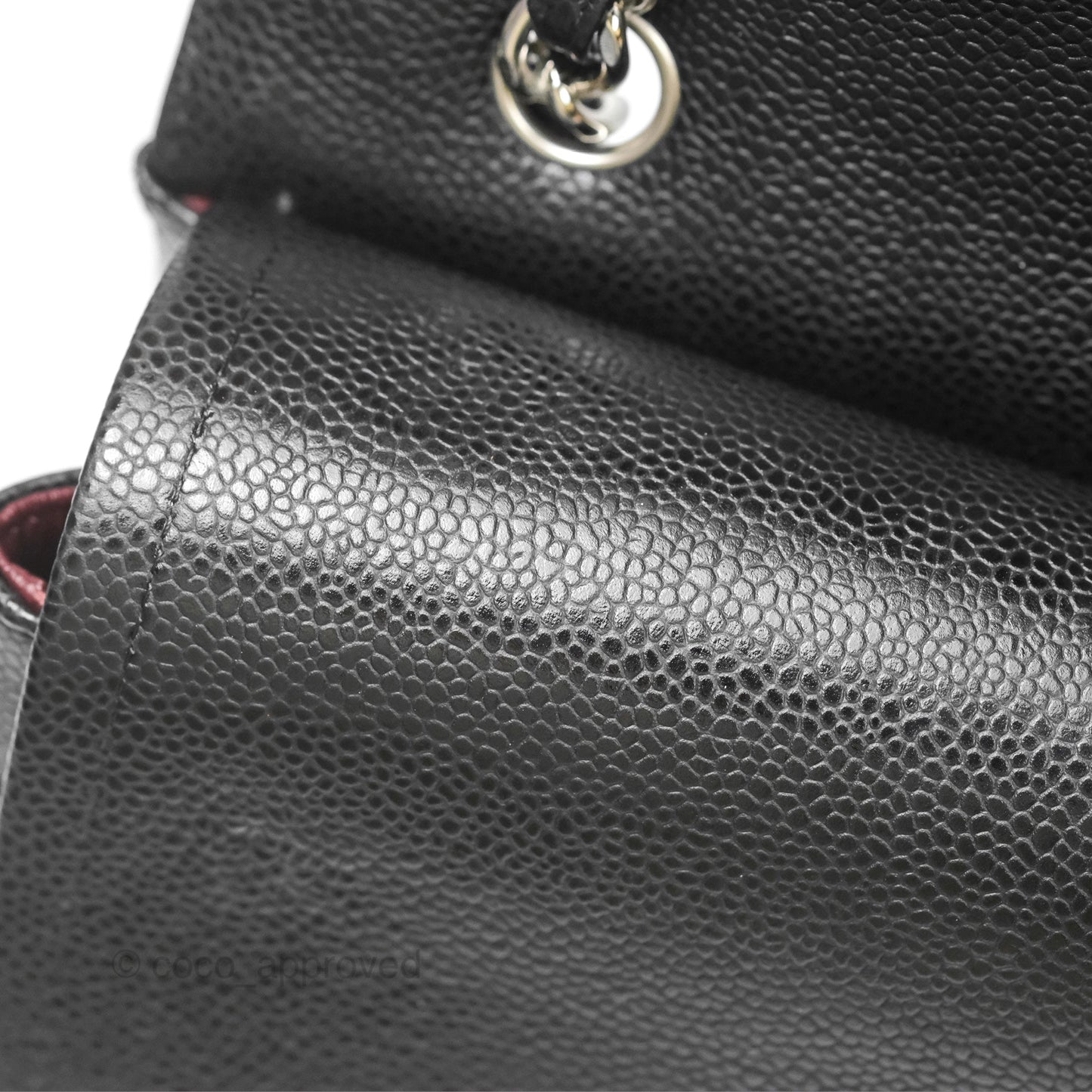 Chanel Quilted Maxi Double Flap Black Caviar Silver Hardware