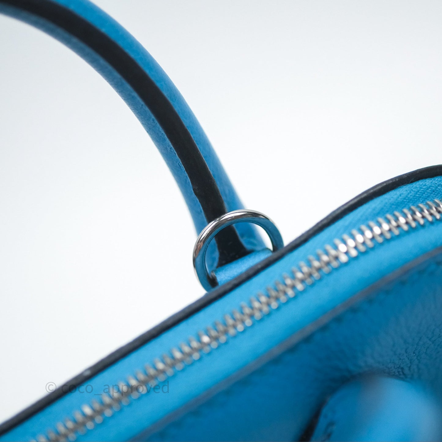 Hermès Bolide Mini 1923 Bleu Frida 0F/ Rose Mexico 0D Evercolor Palladium Hardware