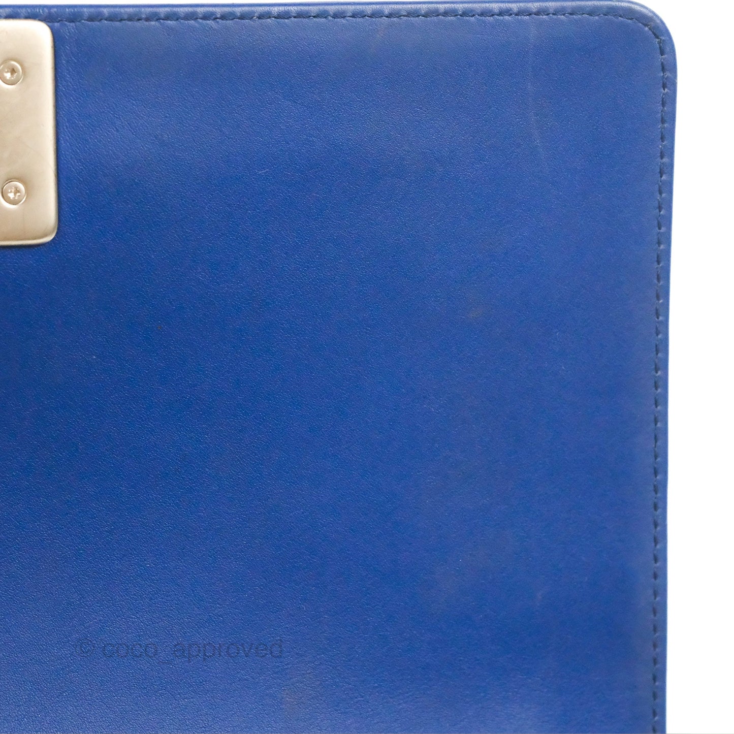Chanel Medium Boy Blue Python Matte Silver Hardware