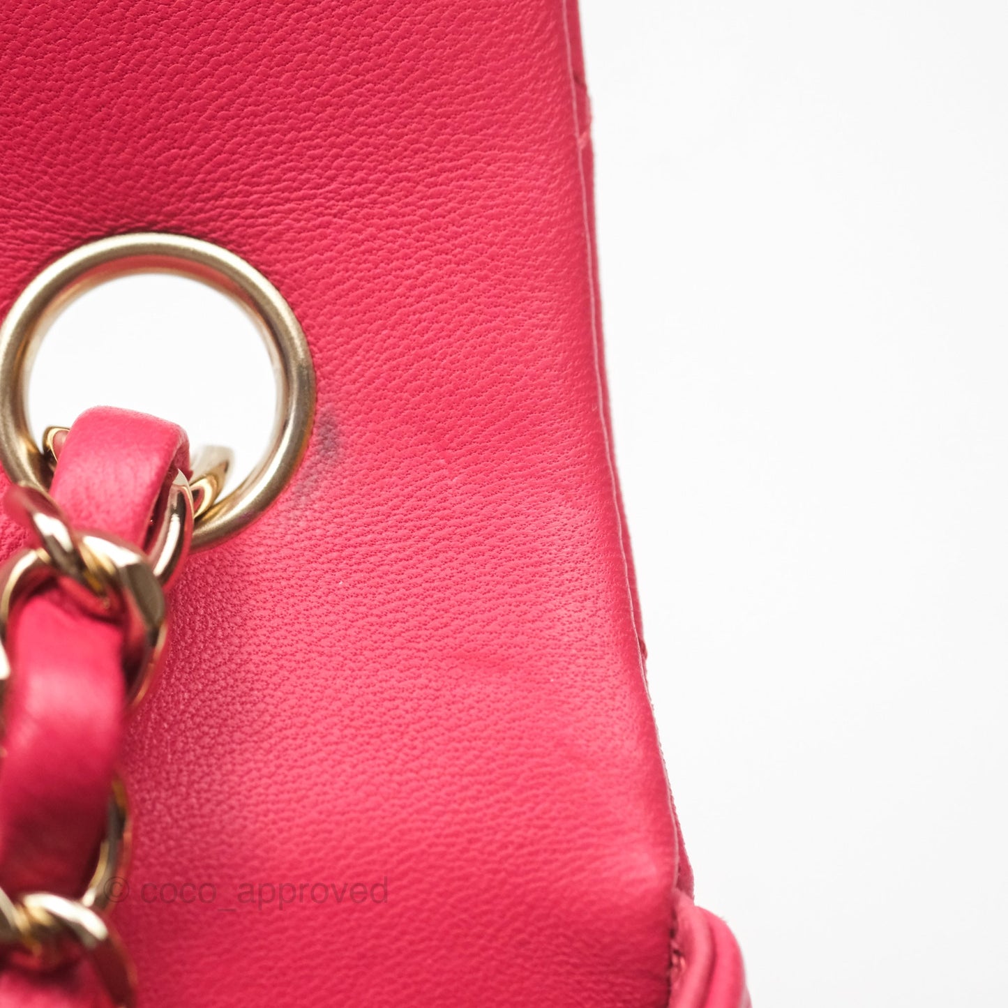 Chanel Quilted Mini Rectangular Flap Berry Red Lambskin Gold Hardware