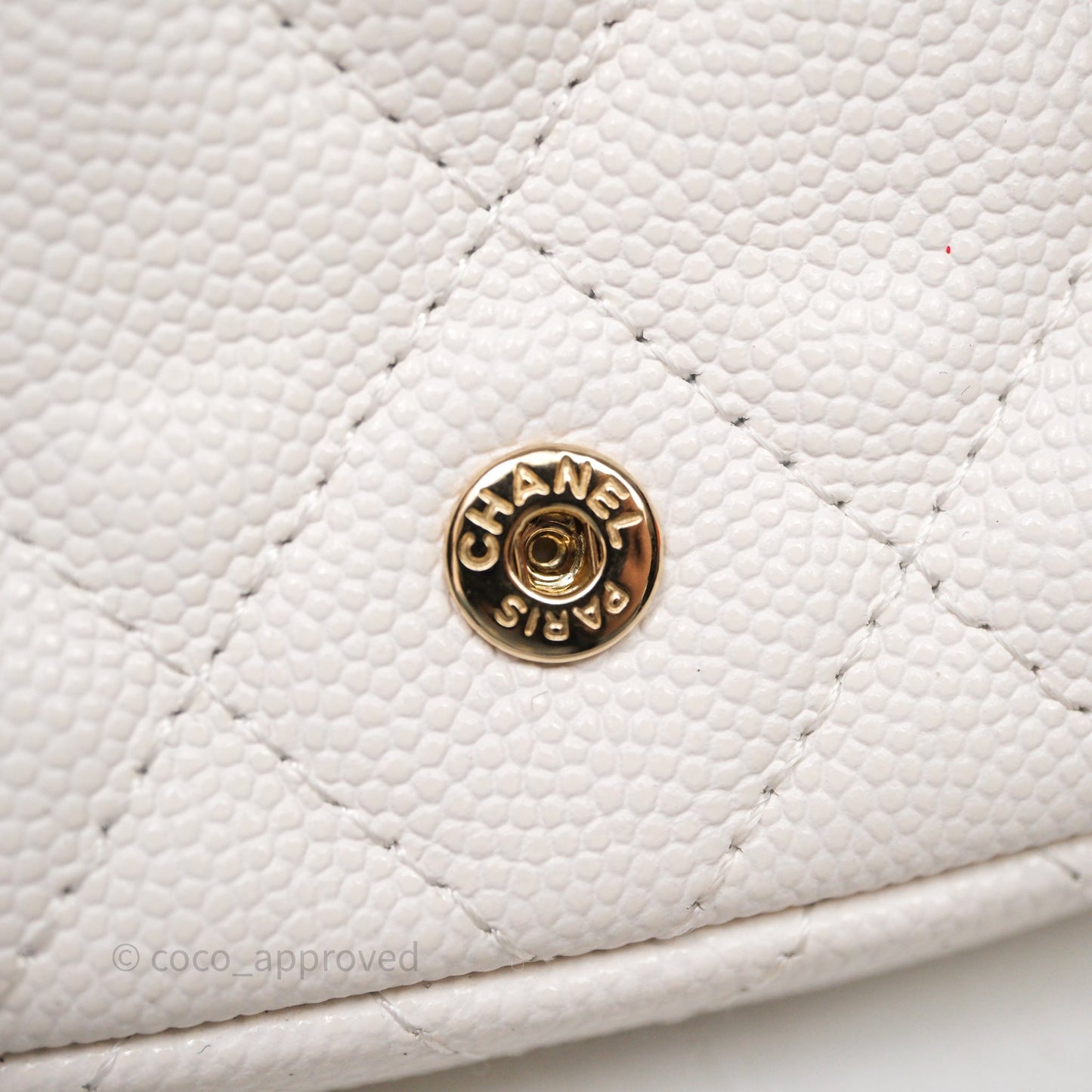 Chanel Mini Flap Belt Bag Caviar White Gold Hardware