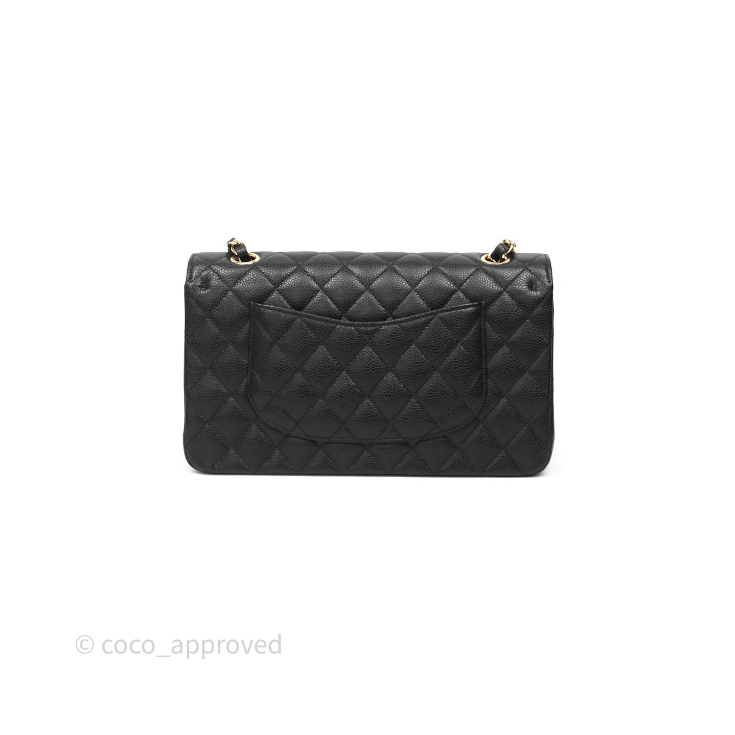 Chanel Classic M/L Medium Flap Quilted Black Caviar Gold Hardware
