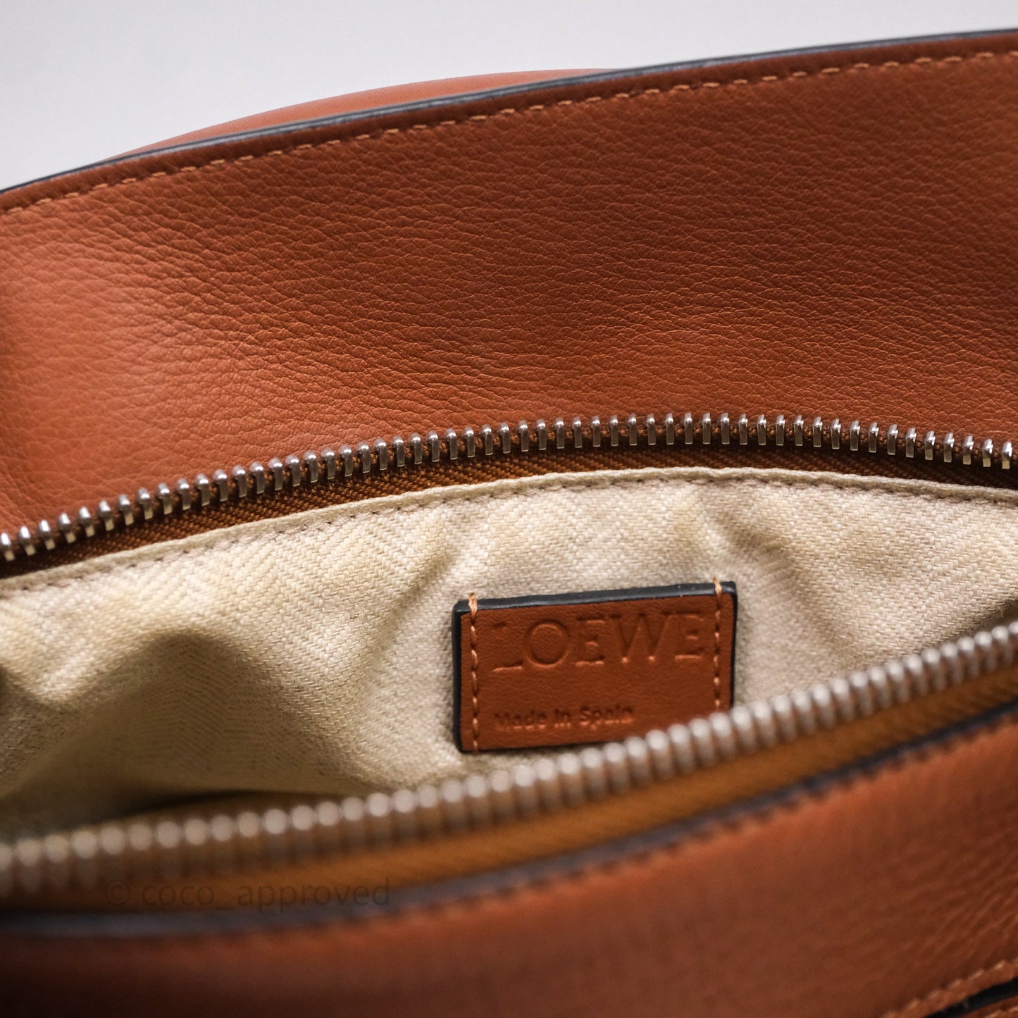 Loewe Small Puzzle Bag Tan Calfskin Silver Hardware