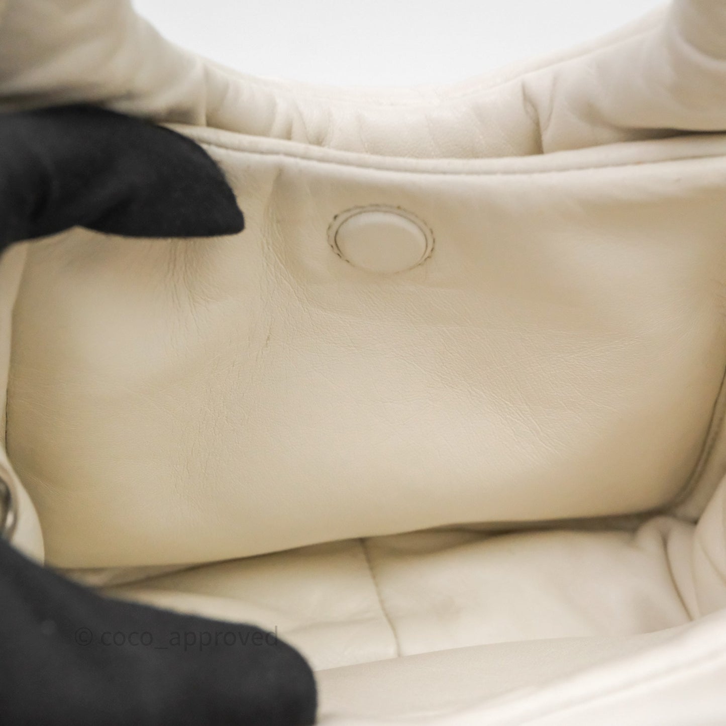 Prada Soft Tote Bag Ivory Silver Hardware