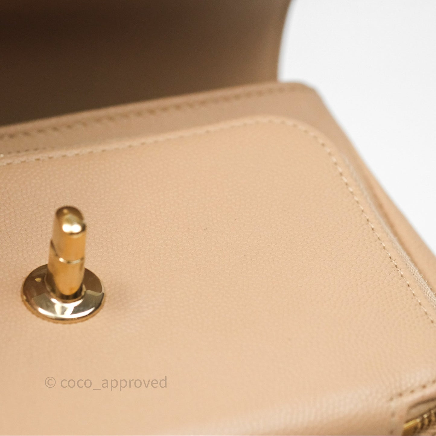 Chanel Quilted Small Business Affinity Flap Beige Caviar Gold Hardware