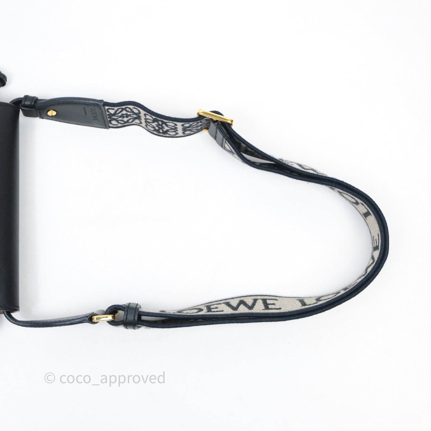 Loewe Mini Gate Dual Bag in Soft Calfskin & Jacquard Strap Black