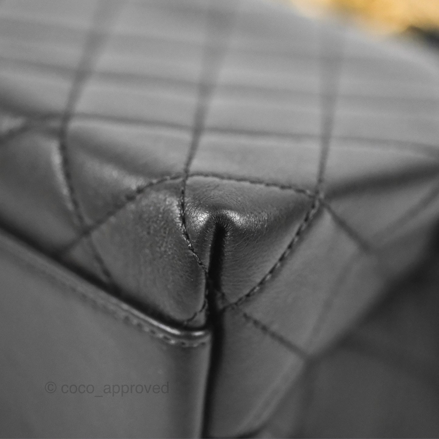Chanel La Parisienne Top Handle Flap Bag Black Lambskin Aged Gold Hardware
