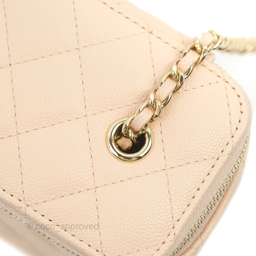 Chanel Classic Vanity with Chain Light Pink Caviar Gold Hardware