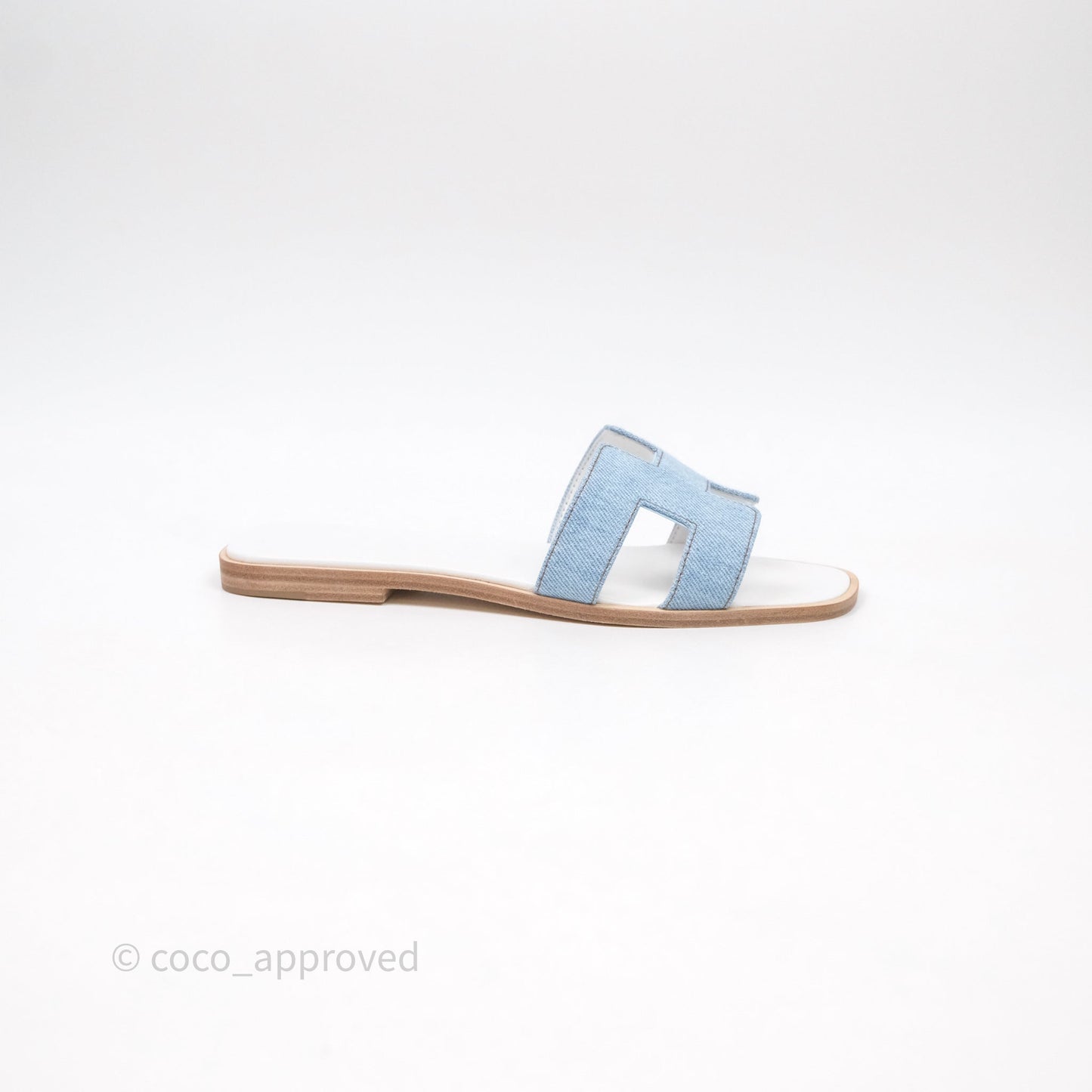 Hermes Oran Sandal Bleu Clair Size 36