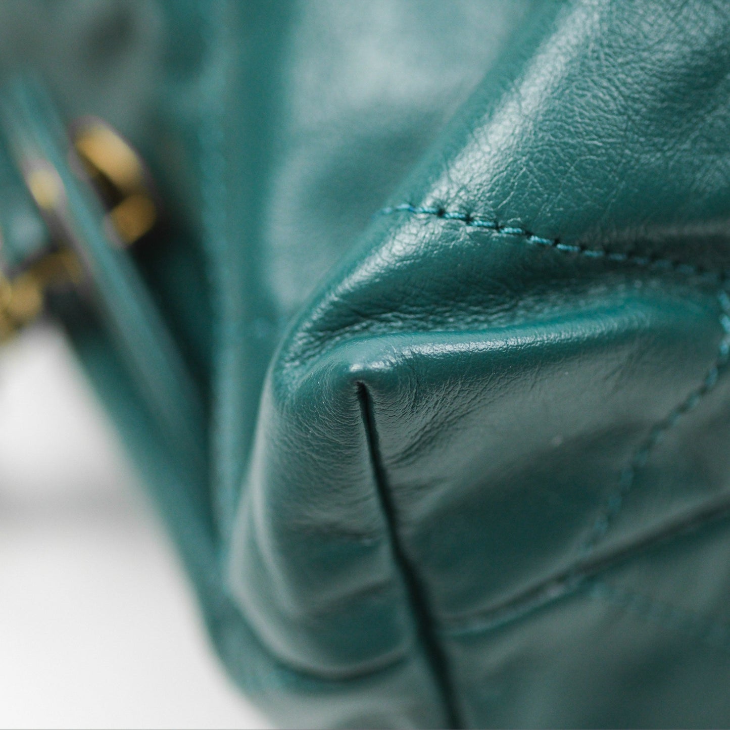 Chanel 22 Small Quilted Backpack Green Shiny Calfskin