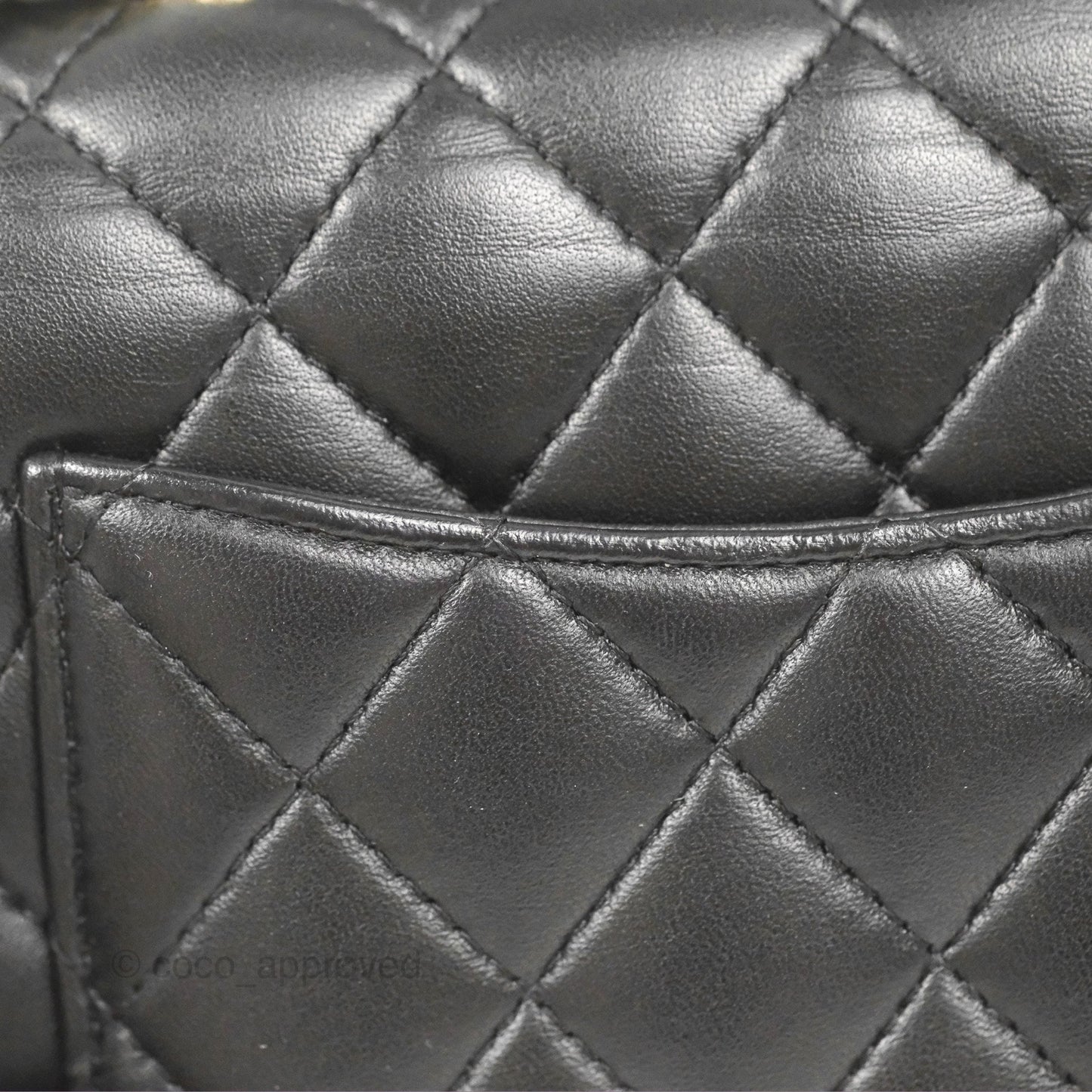 Chanel Top Handle Mini Rectangular Flap Bag Black Lambskin Gold Hardware