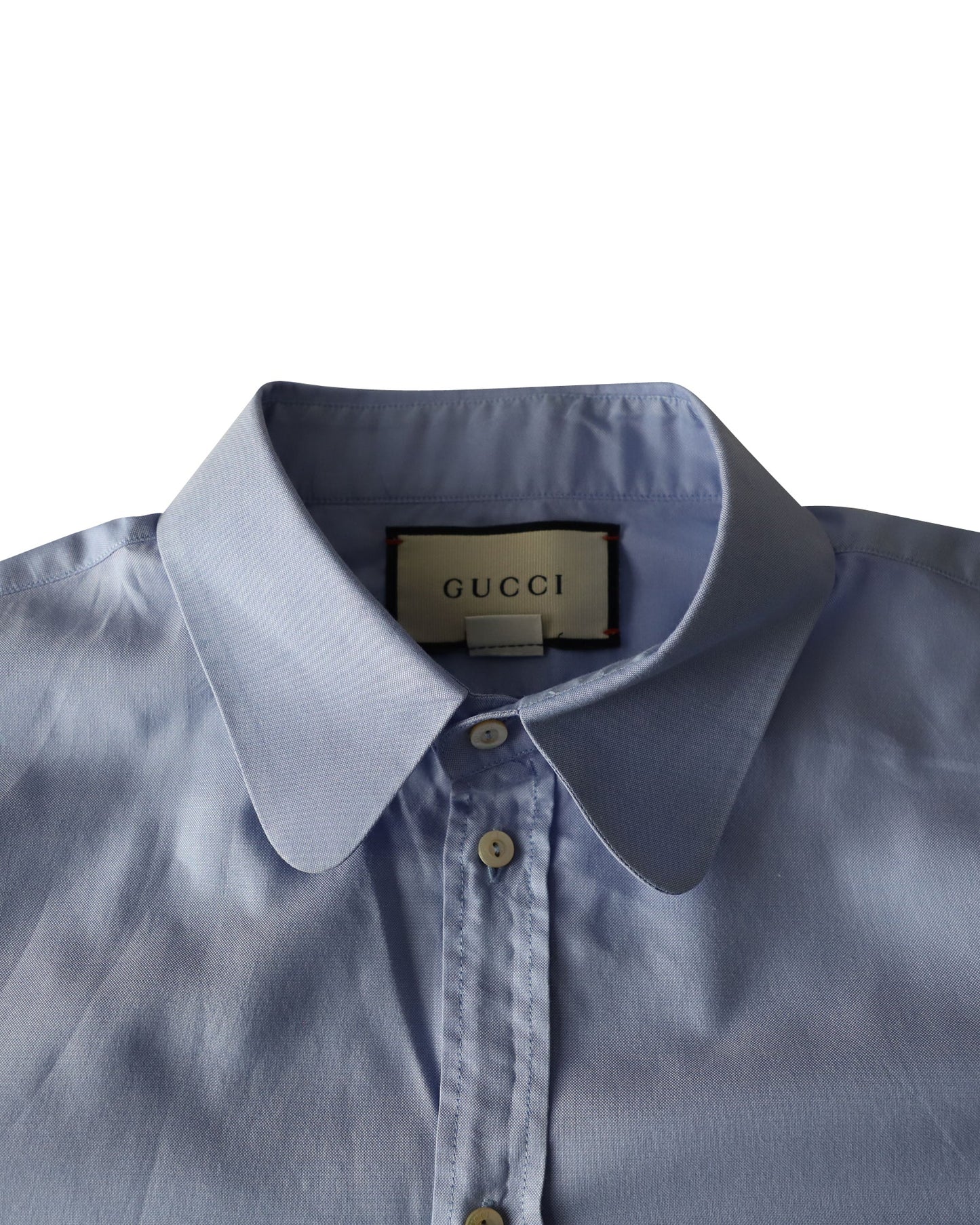 Luxury Gucci Trending 2025 Button-Down Shirt in Light Blue Cotton