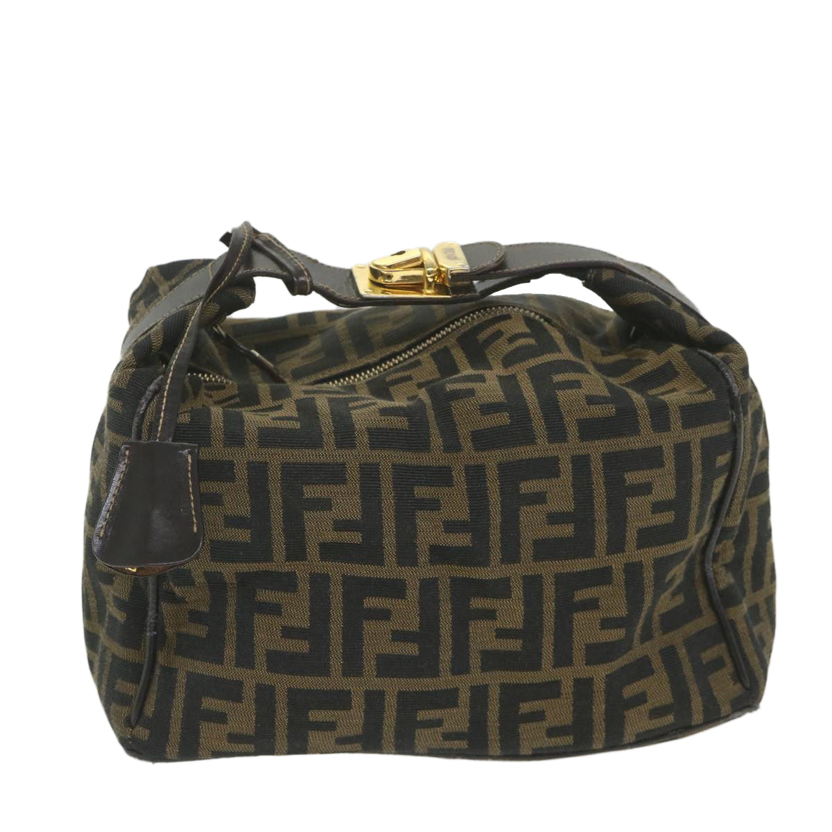 Luxury FendiZucca Canvas Vanity Cosmetic Pouch Black Brown59688