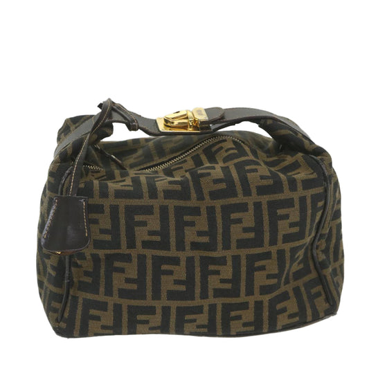 Luxury FendiZucca Canvas Vanity Cosmetic Pouch Black Brown59688