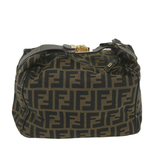 Luxury FendiZucca Canvas Vanity Cosmetic Pouch Black Brown59688