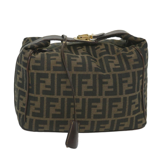 Luxury FendiZucca Canvas Vanity Cosmetic Pouch Black Brown59689