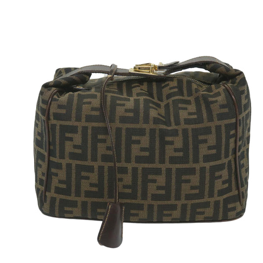 Luxury FendiZucca Canvas Vanity Cosmetic Pouch Black Brown59689