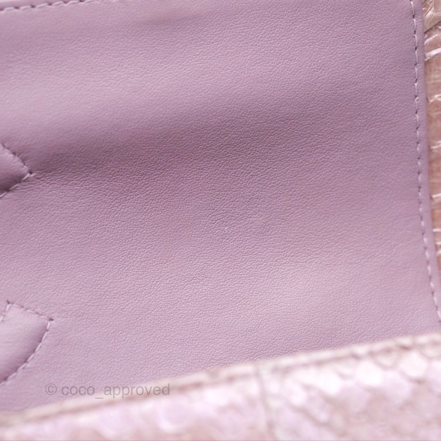 Chanel Classic M/L Medium Flap Quilted Iridescent Pink Python Gold Hardware