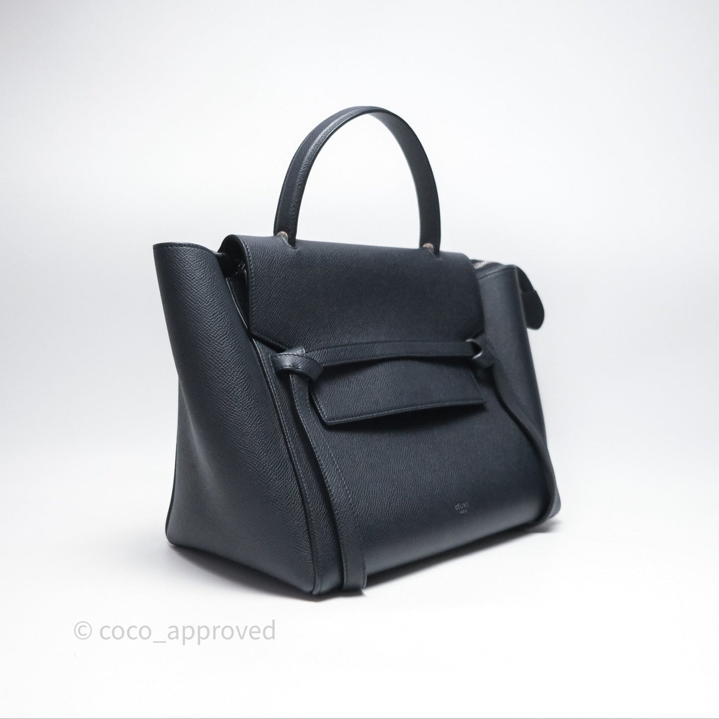 Celine Mini Belt Bag Navy Grained Calfskin Silver Hardware